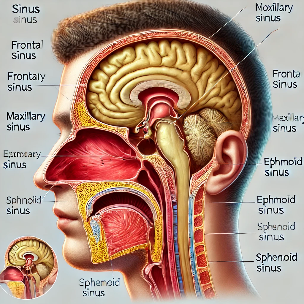 Illustration of sinus cavities