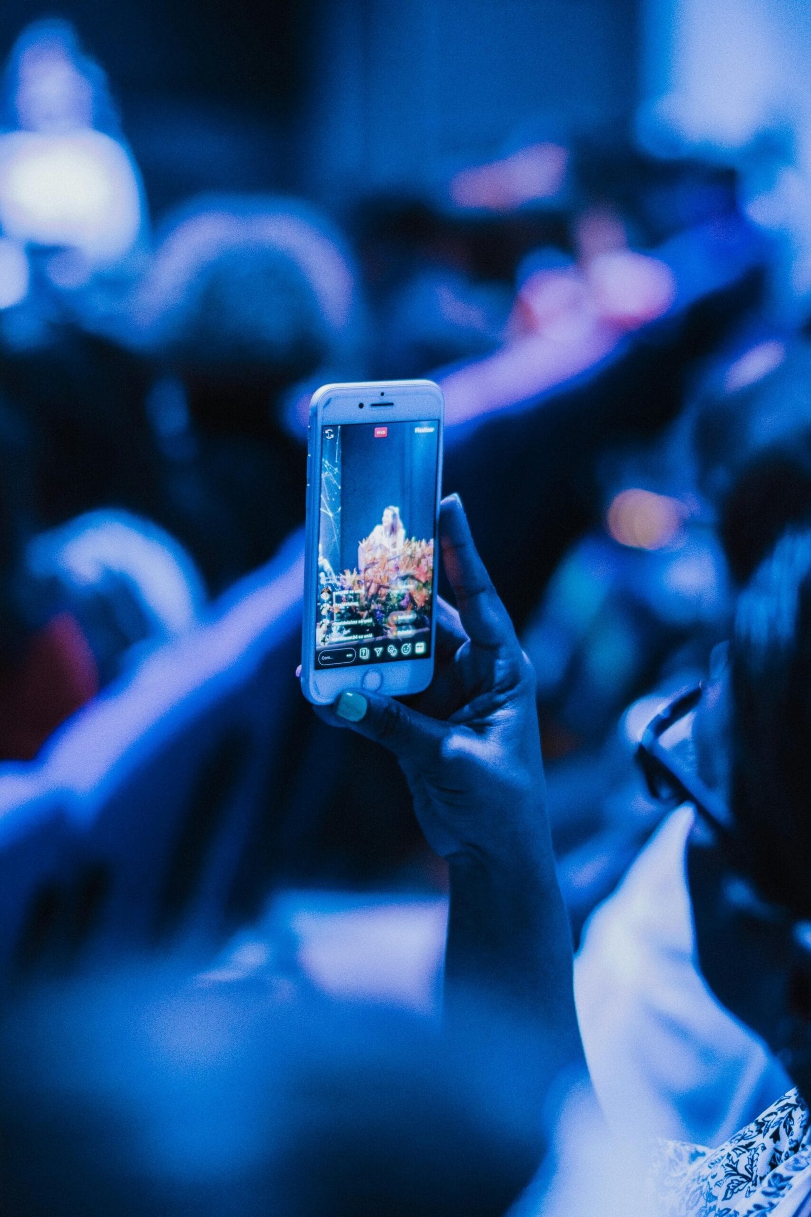 blue light emitting form mobile screen
